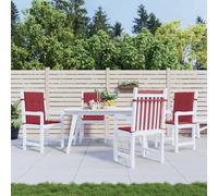 Vidaxl Coussins De Chaise De Jardin 4 Pcs Rouge Bordeaux 100x50x3 Cm