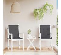 vidaXL Coussins de chaise de jardin à dossier bas lot de 2 anthracite 47548