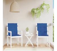 vidaXL Coussins de chaise de jardin à dossier bas lot de 2 bleu royal 314143