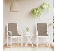 vidaXL Coussins de chaise de jardin à dossier bas lot de 2 taupe 47562