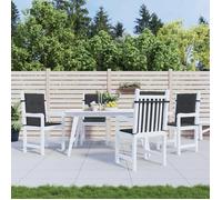 vidaXL Coussins de chaise de jardin ¿¿ dossier bas lot de 4 noir