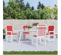vidaXL Coussins de chaise de jardin à dossier bas extérieur rouge – Lot de 2