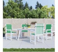 vidaXL Coussins de chaise de jardin à dossier bas lot de 4 vert 47557