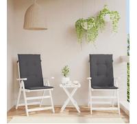 vidaXL Coussins de chaise de jardin à dossier haut Terrasse Tissu noir Lot de 4