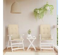 Coussins de Chaise de Jardin à Dossier Haut Lot de 2, Coussin de Siège de Salon, Coussin de Meuble de Terrasse, Coussin d'Assise Extérieur, Beige