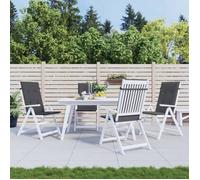 vidaXL Coussins de Chaise de Jardin à Dossier Haut Lot de 4, Coussin de Siège de Salon, Coussin de Meuble de Terrasse, Coussin d’Assise Extérieur, Anthracite Anthracite