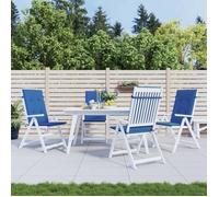vidaXL Coussins de chaise de jardin à dossier haut 314117 120x50x3 cm lot de 4 Bleu royal