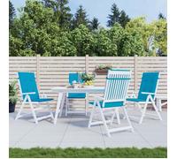 vidaXL Coussins de chaise de jardin à dossier haut lot de 4 bleu tissu 43184