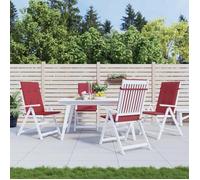vidaXL Coussins de chaise de jardin à dossier haut 120x50x3 cm lot de 4 bordeaux