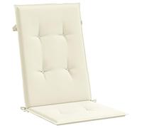 vidaXL Coussins de Chaise de Jardin à Dossier Haut Lot de 4, Coussin de Siège de Salon, Coussin de Meuble de Terrasse, Coussin d’Assise Extérieur, Crème Tissu