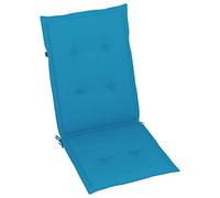 vidaXL Coussins de Chaise de Jardin à Dossier Haut Lot de 4, Coussin de Siège de Salon, Coussin de Meuble de Terrasse, Coussin d’Assise Extérieur, Bleu Tissu