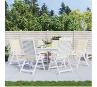 vidaXL Coussins de chaise de jardin dossier haut lot de 6 crème tissu 314106
