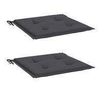 vidaXL Coussins de Chaise de Jardin Lot de 2, Coussin de Siège de Salon, Coussin de Meuble de Terrasse, Coussin d’Assise Extérieur, Anthracite 50x50x4 cm