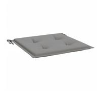 vidaXL Coussins de Chaise de Jardin Lot de 2, Coussin de Siège de Salon, Coussin de Meuble de Terrasse, Coussin d’Assise Extérieur, Gris 50x50x3 cm Tissu Oxford