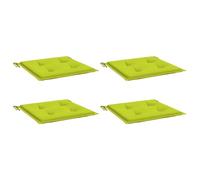 vidaXL Coussins de Chaise de Jardin Lot de 4, Coussin de Siège de Salon, Coussin de Meuble de Terrasse, Coussin d’Assise Extérieur, Vert Vif 40x40x3 cm