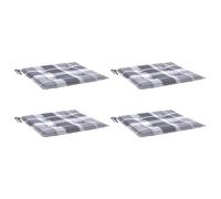 Vidaxl Coussins De Chaise De Jardin 4pcs Carreaux Gris 40x40x3cm Tissu