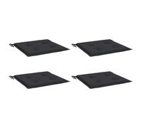 vidaXL Coussins de Chaise de Jardin Lot de 4, Coussin de Siège de Salon, Coussin de Meuble de Terrasse, Coussin d’Assise Extérieur, Noir 50x50x3 cm Tissu Oxford