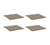vidaXL Coussins de Chaise de Jardin Lot de 4, Coussin de Siège de Salon, Coussin de Meuble de Terrasse, Coussin d’Assise Extérieur, Taupe 50x50x4cm Tissu Oxford