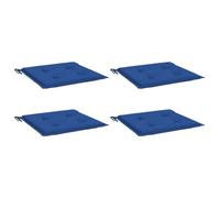 vidaXL Coussins de Chaise de Jardin Lot de 4, Coussin de Siège de Salon, Coussin de Meuble de Terrasse, Coussin d’Assise Extérieur, Bleu Royal 40x40x4 cm