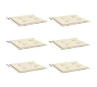 vidaXL Coussins de chaise de jardin - Lot de 6 50x50x3 cm Tissu Oxford Crème