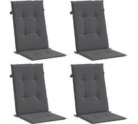 vidaXL Coussins de chaise de jardin pour hauts dossiers 4 pcs. Anthracite 120x50x3 cm