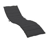 vidaXL Coussins de Chaise Longue Noir 200 x 70 x 3 cm