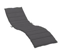 vidaXL Coussin de Chaise Longue, Coussin de Bain de Soleil, Coussins de Transat, Coussin pour Chaise de Jardin Patio Extérieur Arrière-Cour, Anthracite 200x50x3 cm Tissu Oxford