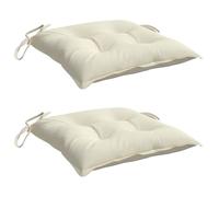 vidaXL Coussins de Chaise Lot de 2 Blanc crème 40x40x7 cm Tissu Oxford