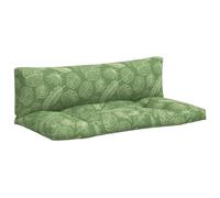 vidaXL Coussins de Palette 2 pcs Motif de Feuilles Tissu Oxford, Coussin, Coussin de canapé, Oreiller de Dos, Coussin extérieur, Coussin de siège