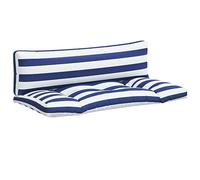 vidaXL Coussins de palette 2 pcs 360937 Rayures bleues/blanches Tissu Oxford