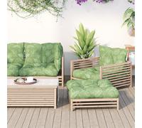 vidaXL Coussins de palette 3 pcs motif de feuilles tissu Oxford