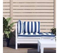 Coussins de palette 3 pcs rayures bleues/blanches tissu oxford, coussin, coussin de canapé, oreiller de dos, coussin extérieur