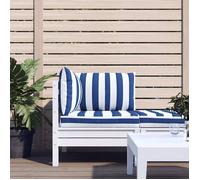 vidaXL Coussins de palette 3 pcs rayures bleues/blanches tissu oxford, coussin, coussin de canapé, oreiller de dos 361785 Bleu G