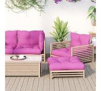 Lot de 3 Coussins de Palette, Galettes de Chaise avec Dossier, Décoration Jardin Terrasse Patio Extérieur, Rose Tissu Oxford