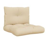 vidaXL Coussins de Palette Lot de 2 Beige Tissu