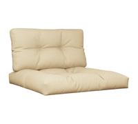 vidaXL Coussins de Palette Lot de 2 Beige Tissu
