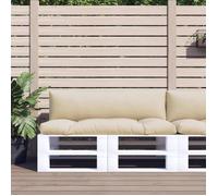 vidaXL Coussins de palette Lot de 2 en tissu beige