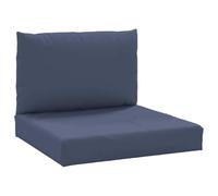 vidaXL Lot de 2 coussins de palette avec dossier, bleu marine tissu