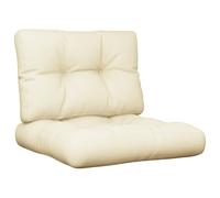 vidaXL Coussins de Palette Lot de 2 crème Tissu