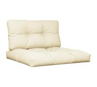 vidaXL Coussins de Palette Lot de 2 crème Tissu