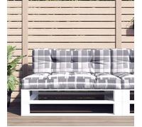 Vidaxl Coussins De Palette Lot De 2 Motif À Carreaux Gris Tissu 360747 Multicolore