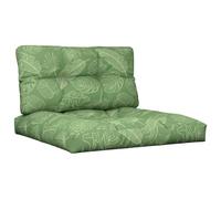 vidaXL Coussins de Palette Lot de 2 Motif de Feuilles Tissu