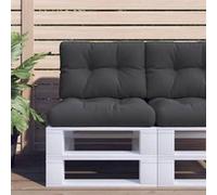 vidaXL Coussins de palette 360674 – Lot de 2 en tissu noir