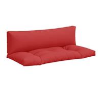vidaXL Coussins de palette – Lot de 2, rouge, tissu
