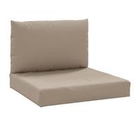 vidaXL Lot de 2 coussins de palette Galette de siège imperméable Tissu Oxford Taupe