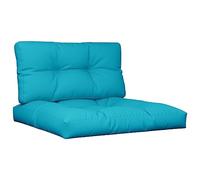 vidaXL Coussins de palette 2 pcs Turquoise tissu, siège et dos, extérieur