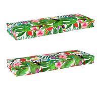 Vidaxl Coussins De Palette Pour Banc - 2 Pcs Jungle Tropicale, 120 X 40 X 8 Cm, Tissu Oxford.
