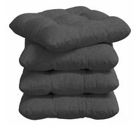 Coussin de chaise - VIDAXL - 40x40x12 cm - Velours côtelé gris foncé - Lot de 4 - Polyester