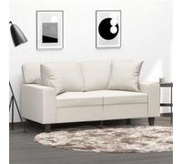 vidaXL Coussins décoratifs 2 pcs Crème 40x40 cm Similicuir 349480 Or G