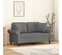 Coussins décoratifs 2 pcs Gris foncé 40x40 cm Tissu 349472